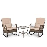 LEADZM Gartenmöbel Set für 2 Personen，Polyrattan Balkonmöbel...
