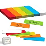 60 Stück Magnetetiketten Beschreibbar 60x20mm, Magnetstreifen Beschreibbar...