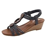 Trekkingsandalen Damen Vintage Keilabsatz Pumps Elegant Gesundheits...