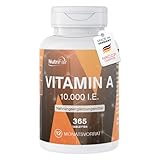 Vitamin A 10.000 I.E. - 365 Tabletten - 3000μg Retinylacetat - Hochdosiert...