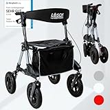 TABAS Rollator faltbar & leicht mit Sitz I Preis-/Leistungssieger I Outdoor...