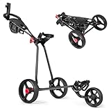 COSTWAY Golftrolley, Golftrolley 3 Rad Klappbar, Golf Trolley, Golfwagen...