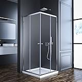 Goezes Duschkabine Eckeinstieg mit Schiebetüren 90x90x185cm Eckeinstieg...
