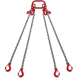 VEVOR 4-Strang Kettengehänge, 3 m Krankette mit Haken, G80 Forstkette, 5...