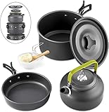 Qtiwe 10 Stück Kochgeschirr Kit Picknick Töpfe Kochgeschirr Camping Set...