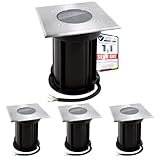 linovum BOQU 4er Set Bodeneinbauleuchte für GU10 - Bodenleuchte außen...