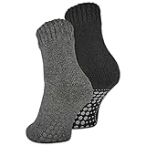 2 | 4 | 6 Paar ABS Socken Herren Damen Anti Rutsch Socken mit Wolle 21463...