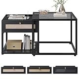 KIMENICH Couchtisch 2er Set, Satztische fürs Wohnzimmer, mit Schubladen, 2...