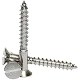 Flachkopf-Senkkopf-Holzschrauben aus Edelstahl A2, DIN 97, 4 x 16, Nr. 8 x...