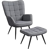 Yaheetech Relaxsessel mit Hocker Lehnstühle Vintage Retro Sessel...