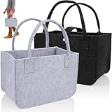 PUWOWYE 2 Stück Filztaschen Shopper, Filztasche, Faltbar Tragetasche...