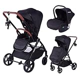 Barmøya 3-in-1 Kombi-Kinderwagen Komplettset mit Babywanne, Buggy &...
