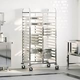 Nqyjm Tablettwagen mit 32 GN-Behältern 75x55x162,5 cm Edelstahl...