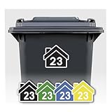 4-Teiliges Set Personalisierte Aufkleber für Mülltonnen, Wheelie Bins &...