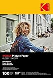 KODAK Picture Paper - Glänzendes Fotopapier, Pack mit 100 Blättern,...