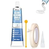 ALLONY Silikon Transparent Sanitär, Silikon zum Abdichten, Dichtmasse...