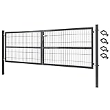 V2Aox Gartentor Tor Gartenzaun Zaun 300x100 cm Doppelflügelig Gartentür...