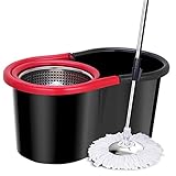 Rotationsmopp, Spin Mop und Eimer-Set, 360° drehbar, Magic...