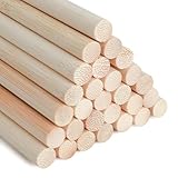 SOSMAR 30 Stück Holzstäbchen zum Basteln, Bambusstäbe rund Ø 10mm x...
