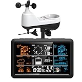 Wetterstation Funk mit außensensor, 5-in-1 Wetterstation mit...