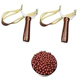 GERUI 2 Stück Schleuder Steinschleuder Zwille Set, Holz Schleuder für...