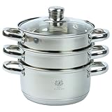 KARL HAUSMANN Dampfgarer Topf - 2.4L - 18 cm - Silber Dampftopf Edelstahl...