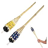 VICASKY 2Stücke Bambusfackeln Woven Bamboo für Garten Terrasse und...