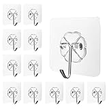 MAXAZTEX 12 Stück Selbstklebende Haken Ohne Bohren – Transparente...