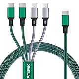 Amuvec Multi Kabel Type C 3A 1.2M Nylon Mehrere Android Ladekabel 4 in 1...