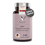 OPC Traubenkernextrakt - 240 vegane Kapseln - Optimale Tagesdosis: 500 mg...