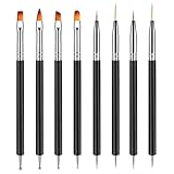 YPYMOD 8 Stück Doppel-Ende Nagel Pinsel, Nageldesign Pinsel, Doppel-Ende...