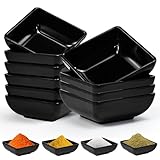 UHETLET 10er Set Dipschalen Schwarz dip Schale eckig Tapas Schalen set 7.5...