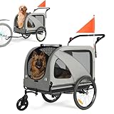 Fiximaster 2-in-1 XXL Fahrradanhänger für Hunde, Faltbarer Hundeanhänger...