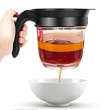 Fetttrennkanne für Soßen, Fettabscheider 1000ml, Doppelfiltrations...