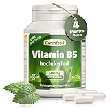 Vitamin B5, extra hochdosiert, 500mg - 120 Kapseln, vegan. Pantothensäure...