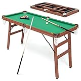 COSTWAY Billardtisch Klappbar, Billiard Tisch inkl. 2 Queues, 16 Billard, 2...