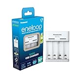 eneloop Basic USB-Ladegerät, für 2-4 AA/AAA NI-MH Akkus, 10 Stunden...