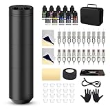 EZ Tattoo Maschinen Set - Tattoo Set mit Kabelloser Tattoo Maschine,...