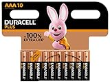 Duracell Plus AAA Micro Alkaline-Batterien, 1.5V LR03 MN2400, 10er-Pack,...