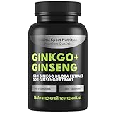 EXVital® Ginkgo + Ginseng, 365 Tabletten, 50:1 Pflanzenextrakte,...