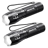 GEARLITE LED Taschenlampe Batteriebetrieben 2 Stücke, 2000 Lumen...