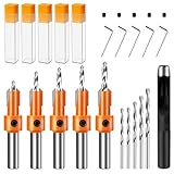 5-teiliges Senker Bohrer Set, 16-teiliger Senkbohrer Metall 8mm, Bohrer mit...
