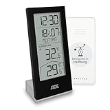 ADE Funkuhr digital mit Temperaturanzeige und Außensensor | Thermometer...