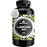 L-Arginin - 365 vegane Kapseln - 4500mg pflanzliches L Arginin HCL aus...