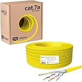 HB-DIGITAL 25m CAT.7a Netzwerkkabel LAN Kabel Verlegekabel AWG 23 Reines...