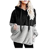 Damen-Sweatshirt, warm und flauschig, bedruckt, langärmelig, mit Kapuze,...