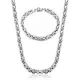 CASSIECA 2Pcs Ketten für Herren Königskette Silber Edelstahl Breite...