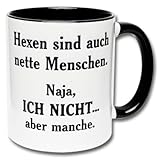 Lustige Hexen Tasse mit Spruch „Hexen sind auch nette Menschen...