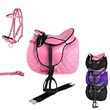 Marengos - Holzpferd Sattel Set | Sattel für Holzpferd mit Sattelgurt,...