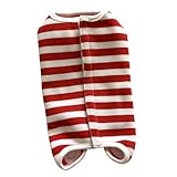SHINEOFI Pet Hundekleidung Kastrationsanzug Weinrot Gestreift Atmungsaktiv...